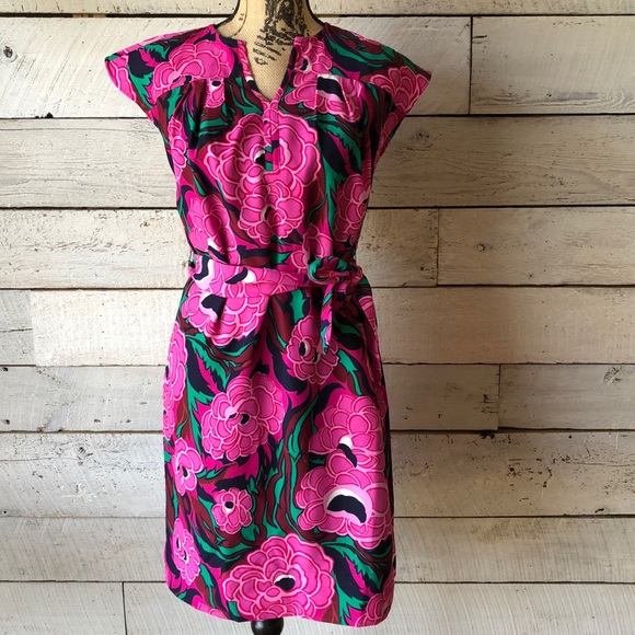 floral belted dress